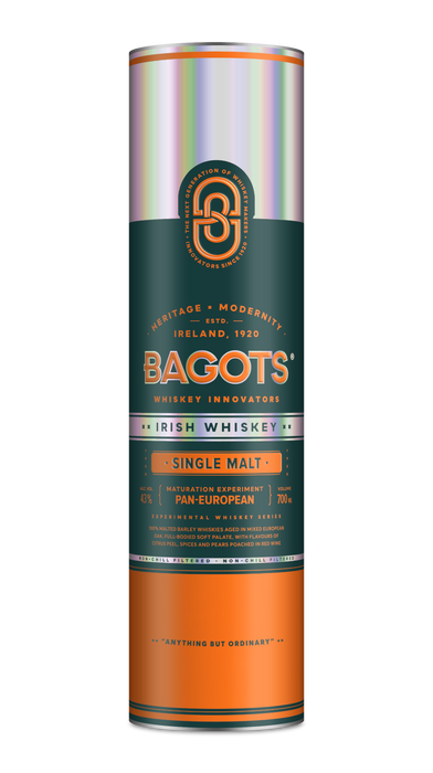 BAGOTS IRISH WHISKEY SINGLE MALT MIT GIFT TUBE 0.7L